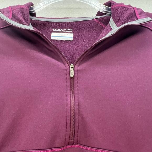 Columbia Women's Omni-Wick Half Zip Pullover Size Large Burgundy - Picture 3 of 13